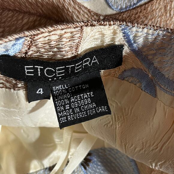 Etcetera Tank Top 4 Yellow Blue Floral Embroidered Halter Cropped Boho Festival - Picture 6 of 9